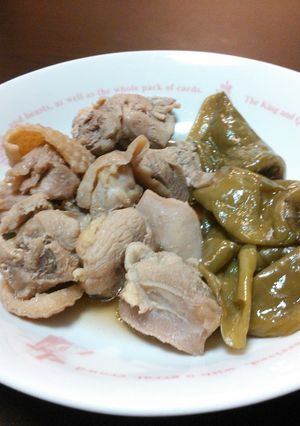 ひね鳥とシシトウの煮物-レシピのメイン写真