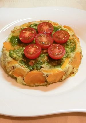 人参と卵とバジルオイルでオーブン焼き-レシピのメイン写真