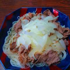 牛肉と玉ねぎのそうめん-レシピのメイン写真