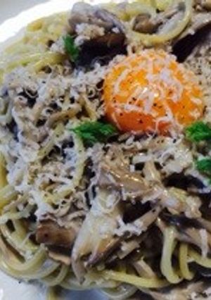 舞茸の濃厚カルボナーラ-レシピのメイン写真