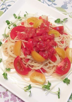 ♪アンチョビとダブルトマトの冷製パスタ♪-レシピのメイン写真