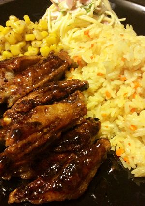 手羽中甘辛ダレとカレー風味ライス-レシピのメイン写真