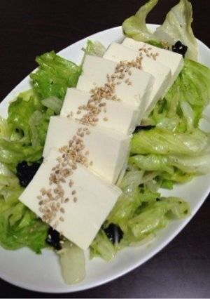 豆腐とレタスの簡単ウマサラダ-レシピのメイン写真