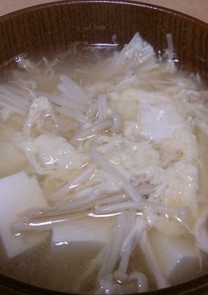 えのきと豆腐と卵のお味噌汁-レシピのメイン写真