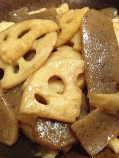 れんこんとこんにゃくの炒め物-レシピのメイン写真