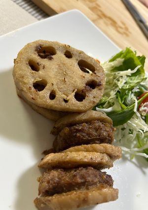 とーちゃん家のハンバーグ級蓮根はさみ揚げ-レシピのメイン写真