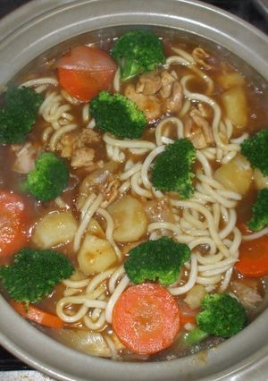 カレーうどん鍋♪簡単レシピカレールーで-レシピのメイン写真