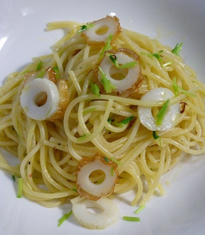 絶品ペペロンチーノ！豆苗ちくわ添え by だんどり亭 【クックパッド