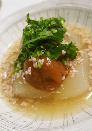 夏にピッタリ☆冬瓜の鶏そぼろ梅煮餡かけ-レシピのメイン写真