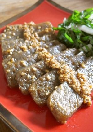ゴマ醤油マスタードバターコンニャク-レシピのメイン写真