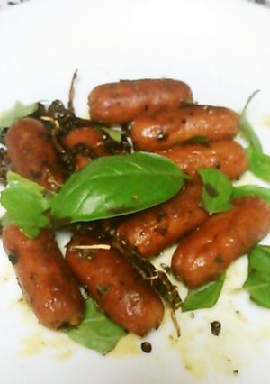 ウイニーカレー味★カリカリ食感バジル添え-レシピのメイン写真