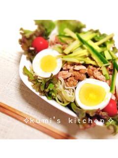簡単♬納豆とツナのぶっかけそうめん♬-レシピのメイン写真