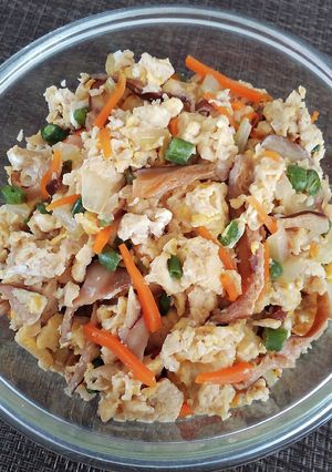 〔常備菜〕凍った豆腐で♪給食の炒り豆腐-レシピのメイン写真