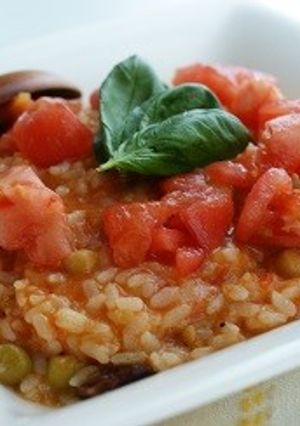 トマトとミックスビーンズのチーズリゾット-レシピのメイン写真
