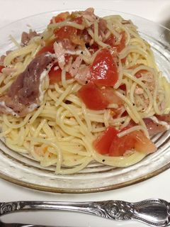 生ハムとアンチョビ de 冷製パスタ-レシピのメイン写真