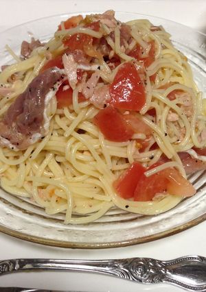 生ハムとアンチョビ de 冷製パスタ-レシピのメイン写真