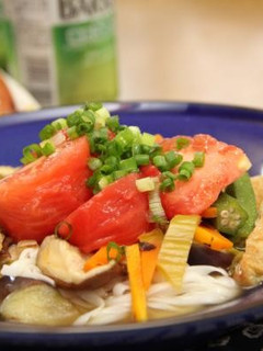 ヘルシー麺で野菜の焼き浸し冷しうどん風♪-レシピのメイン写真