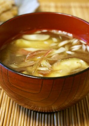 朝食に☆茗荷と茄子のお味噌汁-レシピのメイン写真
