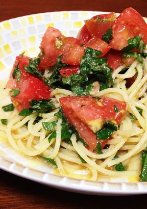トマトと大葉の簡単冷製パスタ-レシピのメイン写真