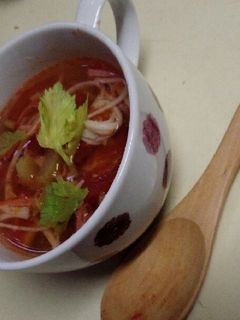 トマトとセロリの中華風スープ-レシピのメイン写真