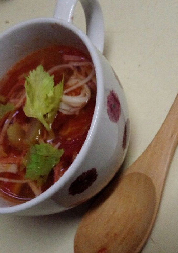 トマトとセロリの中華風スープ-レシピのメイン写真