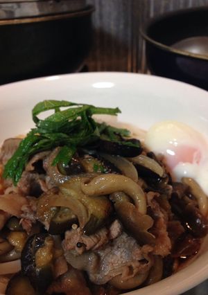 豚肉と茄子のぶっかけうどん♪-レシピのメイン写真