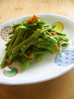 レンジで超簡単☆ささげの生姜胡麻和え-レシピのメイン写真