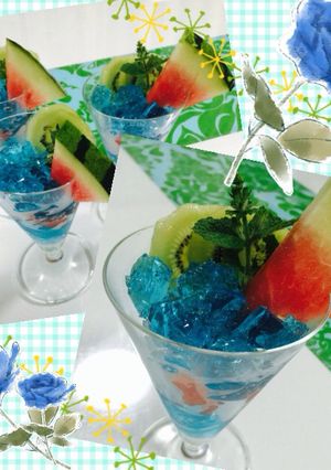 ブルーハワイのシュワシュワゼリー✨-レシピのメイン写真