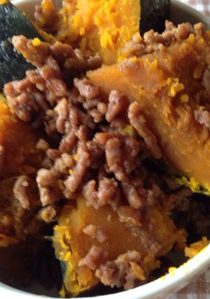 カボチャとミンチの煮物-レシピのメイン写真