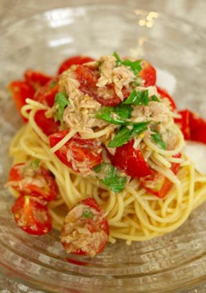 麺つゆで簡単！ツナトマバジルの冷製パスタ-レシピのメイン写真