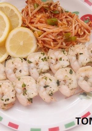 簡単エビBBQ＋とまモンピューレもやし-レシピのメイン写真