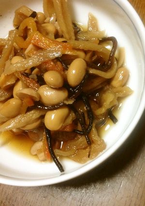 五島三菜と大豆の煮物 （覚書）-レシピのメイン写真
