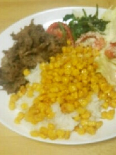 牛肉とコーンご飯のワンプレート-レシピのメイン写真