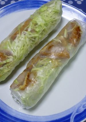 簡単！ライスペーパー☆とんかつ定食風味-レシピのメイン写真