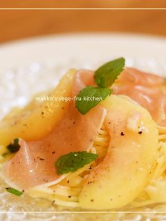 桃と生ハムの冷製パスタ-レシピのメイン写真