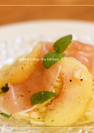 桃と生ハムの冷製パスタ-レシピのメイン写真