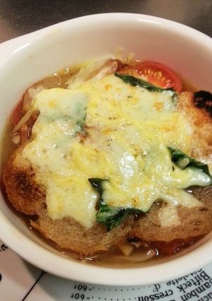 グリルで簡単オニオングラタン風スープ♪-レシピのメイン写真