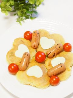 ♡夏のソーセー人ホットケーキ♡-レシピのメイン写真