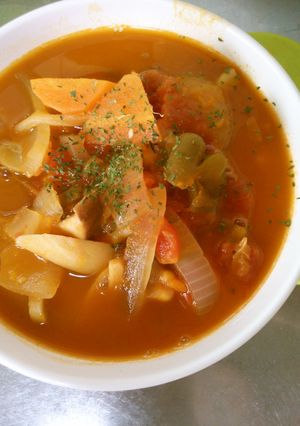トマト缶で 簡単 かぼちゃと野菜の煮込み-レシピのメイン写真