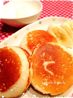 卵無しdeふわふわ分厚い♫ホットケーキ-レシピのメイン写真