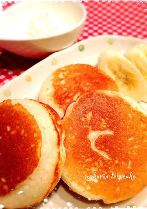 卵無しdeふわふわ分厚い♫ホットケーキ-レシピのメイン写真