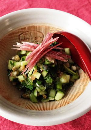 さっぱり！混ぜるだけ！夏野菜の野沢菜和え-レシピのメイン写真