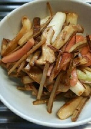 低学年向けキムチごぼうキノコ-レシピのメイン写真