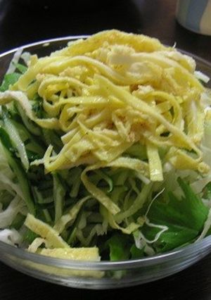 水菜キャベツ残り物サラダ＼(^o^)／-レシピのメイン写真