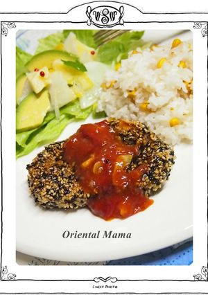 オリエンタル風カジキ胡麻焼きプレートご飯-レシピのメイン写真