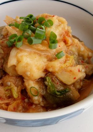 １人分！焼きなすのキムチマヨネーズあえ-レシピのメイン写真