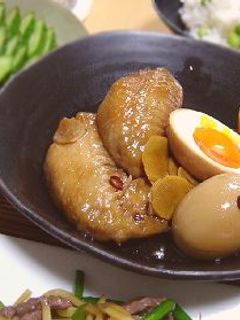 鶏手羽先の照り煮&半熟煮卵-レシピのメイン写真