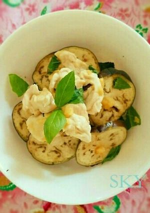 レンジで丼＊茄子とささみの生姜丼-レシピのメイン写真