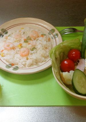 最速のミニトマトときゅうり入りサラダ朝食-レシピのメイン写真