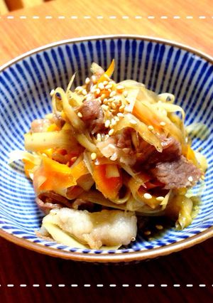 牛肉とニンジンゴボウのしぐれ煮-レシピのメイン写真